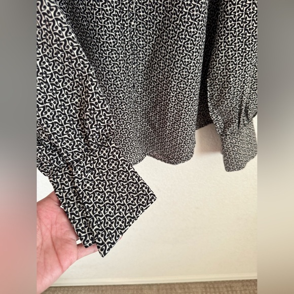 BISHOP + YOUNG ana covered button blouse in chocolate pascal print medium - Picture 7 of 10